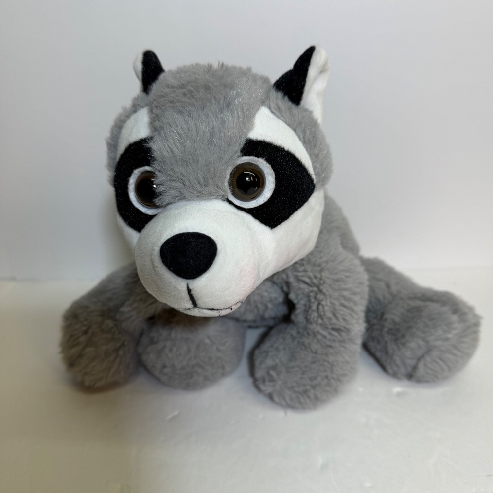 BJ Toy Co Gray Raccoon Plush Stuffed Animal Striped Tail 12 Inch 2018